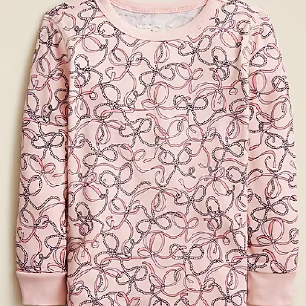 Girls' long-sleeve printed sleep set - Rosey Pink Bows